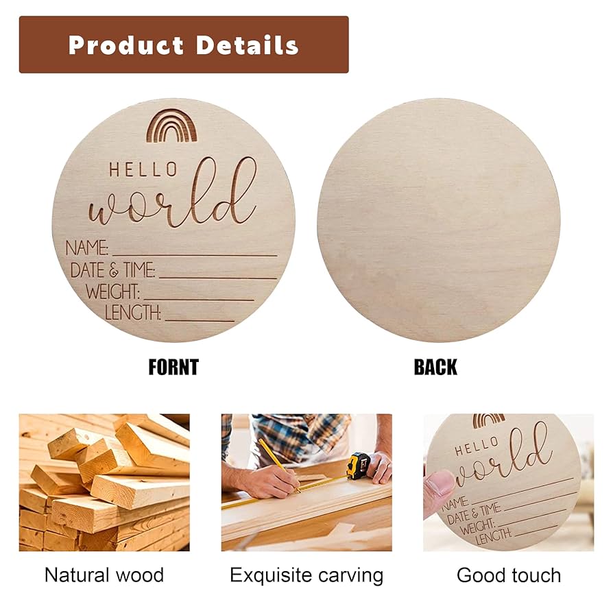 HelloWorld購入 L Amazon.co.jp: 木製の赤ちゃんのお知らせサイン 誕生発表サイン